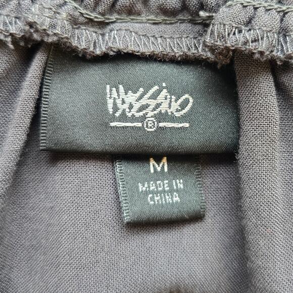 M Mossimo Grey Yellow Colorblock Flowy Skirt Women Size M Elastic Tiered Cottage - Picture 9 of 10